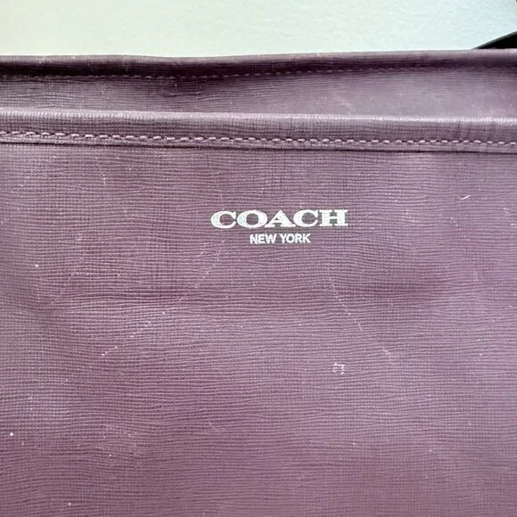 Coach Women's Bag Eggplant Purple Leather Straps Baby Diaper Bag Travel 26353 - Picture 5 of 12